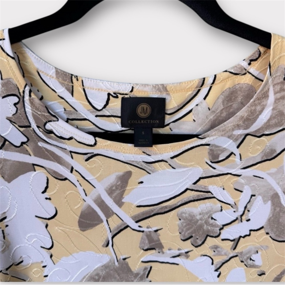 JM Collection Women’s Blouse Floral Yellow and White - Picture 6 of 13